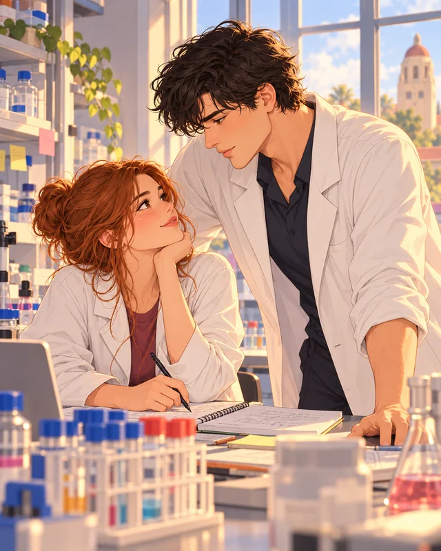 Illustration d’ambiance inspirée de The Love Hypothesis