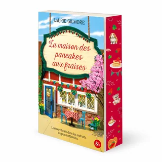 Vue de trois quarts de La maison des pancakes aux fraises